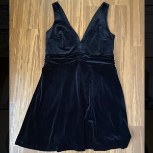 Black velvet skater dress